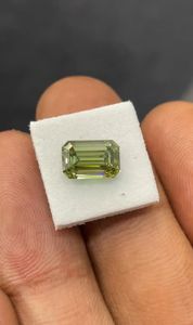 เพชรสีเขียวแฟนซี รับรองโดย IGI เพชรเพาะเลี้ยงทรงเอเมอรัลด์ สำหรับทำแหวน ด้า ไดมอนด์ จิวเวลรี่ รุ่น 424 - Product Image 1