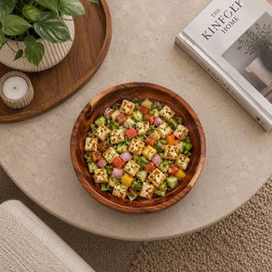 Tazón para Servir Ensaladas Hecho a Mano con Madera de Acacia Premium, Ecológico, Libre de BPA, Apto para Alimentos, Estilo Rústico, Vajilla para Fiestas y Cocina - Product Image 3