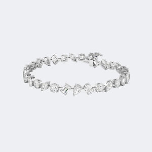 10.050CTW Mixed Shape Diamond Tennis <b>Bracelet</b> 14k <b>Gold</b> Lab Grown D Color VVS Multi-Cut Statement Jewelry <b>for</b> <b>Women</b> - Product Image 3