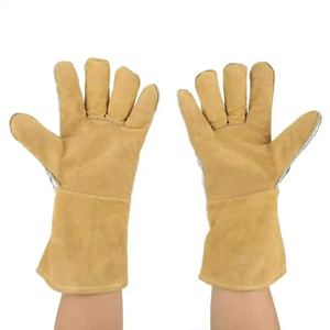 Safety Protection Split Leather Aluminized Welding Gloves Heavy Duty <b>Fire</b> and Heat Resistant Leather Safety Working Welder Glove - Product Image 1