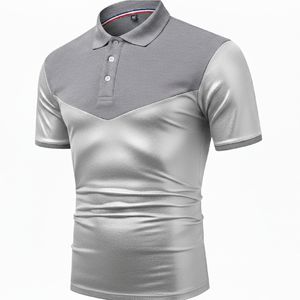 Polo élégant pour homme à manches courtes en mélange de coton respirant, coupe ajustée, décontracté, mode estivale urbaine - Product Image 4