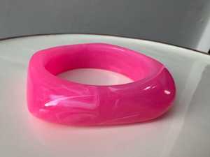 Handmade Chunky Resin Bangles in Pink, <b>Light</b> Pink, Clear Purple or Sand Beige - Product Image 5