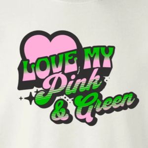 Sudadera de cuello redondo con estampado 'White Love My Pink & Green', de manga larga, puños acanalados, informal, de forro polar para mujer, estilo urbano - Product Image 6