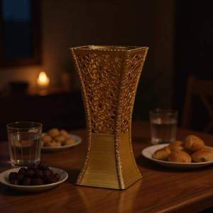 En gros, Mabkhara de luxe en métal finition or, géométrique carrée à filigrane, brûleur de Bakhoor saoudien pour Majlis Oud - Product Image 1