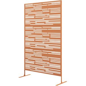 Schermo Privacy in Metallo per Esterni 198 cm H x 122 cm L, Marrone, Autoportante, Decorativo per Balcone - Product Image 1