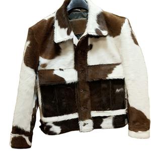 Veste coupe-vent en cuir de vachette tissé artisanal de qualité supérieure pour femmes, motif géométrique, décoration en cristal, design respirant, nylon - Product Image 4