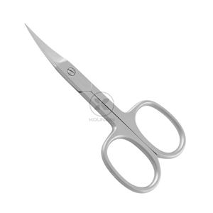 Tijeras profesionales de manicura de acero inoxidable 420, removedor de cutículas rectas curvadas, puntos de corte afilados para vello facial de uñas - Product Image 1