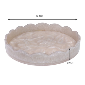Plateau et plateau de service en résine faits à la main de luxe, design rond poli, moderne, de haute qualité, pour les fêtes, best-seller - Product Image 5