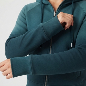 Conjunto Deportivo de Mujer con Capucha, Color Sólido, Manga Larga, Tejido de Felpa, Transpirable, de Secado Rápido, Corte Regular, 2 Piezas, Sudadera y Pantalones - Product Image 4