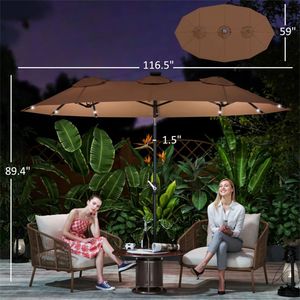 Ombrellone da Giardino a Energia Solare, Ombrellone da Esterno per Caffè, Resistente e Durevole alle Intemperie - Product Image 6