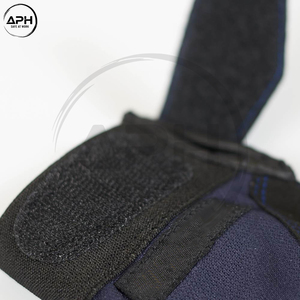 Synthetic Assembly Gloves Padded Grip Palm Blue Contrast Stitching <b>Hook</b> Loop Wrist Closure Mechanical Equipment Fitting Wear - Product Image 2