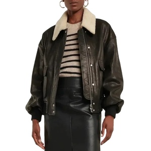 Chaqueta de lona de cuero genuino para hombre con cuello vuelto abrigo grueso ajuste holgado impermeable y transpirable otoño invierno nuevo - Product Image 1