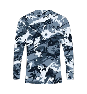 เสื้อกีฬาแขนยาวลายพรางสีน้ำเงินสำหรับผู้ชาย เสื้อวิ่งรัดรูป เสื้อยืดออกกำลังกาย เสื้อยืดฝึกซ้อม เสื้อยืดลายพรางสำหรับกิจกรรมกลางแจ้ง - Product Image 6