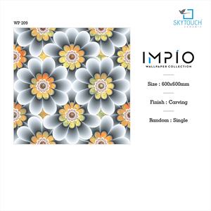 Carreaux de sol et de mur en porcelaine émaillée moderne de luxe 600x600mm, fonction de brique réfractaire de qualité exportée pour la décoration murale intérieure - Product Image 2