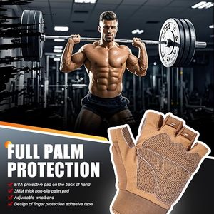 Gants de sport pour hommes Geo Brothers Company, haute qualité, personnalisables, demi-doigts, respirants, légers, en vinyle, avec impression silicone. - Product Image 5