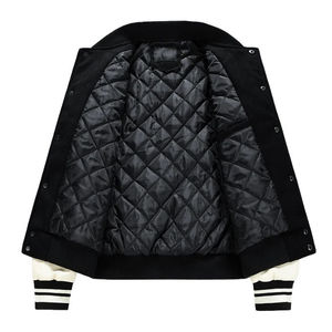 Blouson universitaire d'hiver le plus vendu, en toile de haute qualité avec corps en laine et manches en cuir, logo personnalisé brodé en chenille plate - Product Image 6