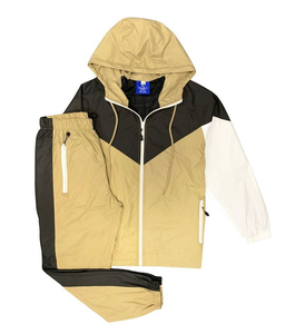 Conjunto Deportivo de 2 Piezas para Hombre, Chaqueta Cortavientos con Capucha, Impermeable, Estilo Casual, Ligero, para Deporte y Uso Diario - Product Image 1