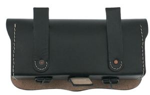 <b>Black</b> Genuine Leather Hunting <b>Backpack</b> Pouch Zipper American Reproduction C arbine Cartridge Box Pouch - Product Image 6