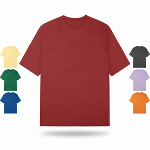 เสื้อยืดคอกลมแขนสั้นผ้าฝ้าย 100% สีพื้นสำหรับผู้ชายไซส์ใหญ่ ดีไซน์เรียบง่ายแบบถัก - Product Image 1