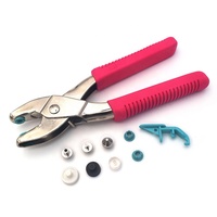 Ensemble de pinces à riveter en gros avec outils de perforation et de fixation pour attaches, œillets et boutons de jeans rose
