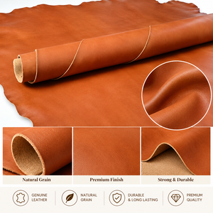 Genuine Buffalo Leather Hide 1.2-1.4mm <b>Thick</b> Full Grain Eco-Friendly Vintage Leather for Bags Shoes Accessories Furniture Crafts - Product Image 2
