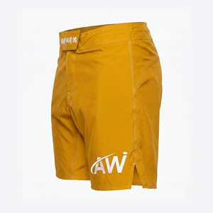 Askar Wear Ind MMA <b>Shorts</b> Men Yellow Quick Dry Regular Fit Mixed Martial Arts Fight Gear Adult Printed Front Logo - Product Image 3