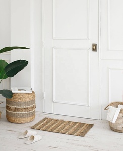 พรมเช็ดเท้าหญ้าทะเลจากธรรมชาติทำด้วยมือพรมฟางถักลายในร่มพรมปูพื้นประตูหรูหราสำหรับห้องนั่งเล่น - Product Image 3