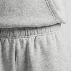 Women's 2 Piece Hoodie Shorts <b>Set</b> Solid Gray Fleece Casual Loose Fit Above Knee Sweatshirt and Shorts <b>Twin</b> <b>Set</b> - Product Image 5