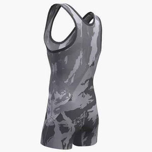 ชุดซิงเกิลเล็ต MMA ลายพรางสำหรับผู้ชาย แบบพอดีตัว พิมพ์ลายแบบ Sublimation แห้งเร็ว ผลิตจากผ้า Spandex และโพลีเอสเตอร์ แบบชิ้นเดียว - Product Image 3