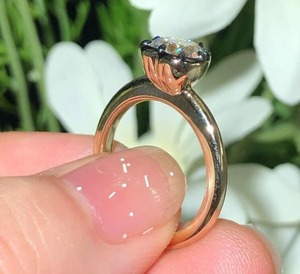 Anillo Solitario Romántico con Corazón de Circonita Cúbica, Joyería de Oro Sólido para Mujer, Diseño de Anillo de Compromiso con Engaste de Bisel, Regalo Sorpresa para Novia, Aniversario - Product Image 3