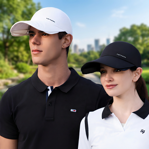 Casquette de baseball unisexe 6 panneaux en coton couleur unie avec logo brodé ajustée décontractée printemps-été - Product Image 3