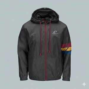 Veste coupe-vent à capuche pour homme, vêtements d'extérieur, logo personnalisé, polyester/coton, séchage rapide, coupe régulière, style décontracté, épaisseur standard - Product Image 4