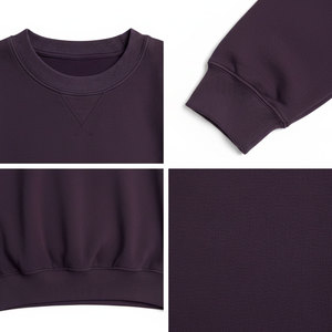 เสื้อสเวตเชิ้ตคอกลมโอเวอร์ไซส์สำหรับผู้หญิง สกรีนโลโก้ได้ตามต้องการ เสื้อพูลโอเวอร์ลำลอง สตรีทแวร์ ผ้าฟลีซ รับผลิตแบบ OEM ODM - Product Image 5