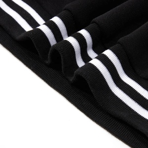 แจ็คเก็ตวาร์ซิตี้นิวยอร์กสำหรับผู้ชาย สีดำ-เทา แขนเสื้อแบบลำลอง ปกคอพับ ติดกระดุม ใส่ได้ในฤดูใบไม้ร่วง ลายพิมพ์ตัวอักษร - Product Image 4