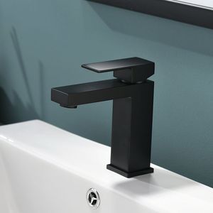 Rubinetto Moderno Monocomando Nero Spazzolato per Lavabo Bagno, Miscelatore Monoforo per Lavandino - Product Image 6