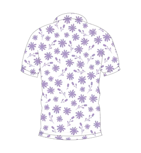 เสื้อโปโลพิมพ์ลายดอกไม้สีขาวม่วงสำหรับผู้ชาย เสื้อโปโลแขนสั้นลำลองแฟชั่นฤดูร้อน เสื้อกอล์ฟ - Product Image 5