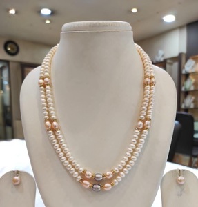 Conjunto de Collar y Aretes de Perlas Naturales Blancas de Primera Calidad, Glamoroso, para Mujeres y Niñas, para Bodas y Fiestas - Product Image 2
