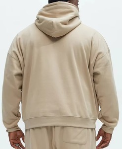 เสื้อฮู้ดผู้ชายสีดำแบบกำหนดเองได้ ผ้าฝ้าย 100% เฟรนช์เทอร์รี่ พิมพ์ลายสีพื้น แขนปกติ ถักทอ น้ำหนัก 420 กรัม สำหรับฤดูใบไม้ผลิ - Product Image 4