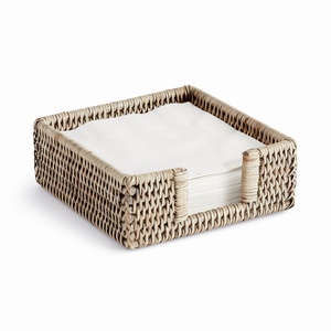 Trending design hand weave rattan napkin holder napkins organizer for mariage <b>party</b> <b>table</b> decoration - Product Image 1
