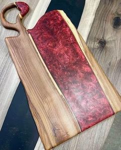 Planche à découper en bois époxy poli et lisse, planche de cuisine de luxe pour la salle à manger, planche en bois époxy faite à la main pour la découpe des légumes - Product Image 2
