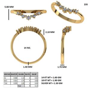 Anillo Apilable de Eternidad con Esmeraldas Baguette en Plata con Acabado en Oro Blanco Fino y Diamantes Creados en Laboratorio - Product Image 4