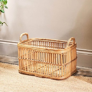 Hand braided summer <b>gift</b> empty <b>basket</b> lowest price sustainable rattan fiber storage <b>baskets</b> - Product Image 6
