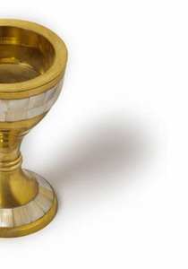 Brûleur d'encens rond en laiton et nacre, porte-parfum d'intérieur, décoration de table, qualité export - Product Image 3