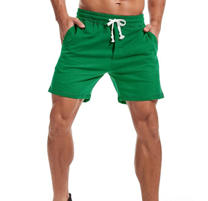 Shorts pour hommes gris en nylon/acrylique, style urbain, couleur unie, décontracté, taille élastique, respirant, taille mi-haute, tissu tissé, écologique - Product Image 5