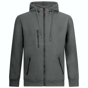 Vente en gros de sweats à capuche surdimensionnés pour hommes, personnalisés, avec fermeture éclair, sans cordon, en laine lourde, 100% coton, streetwear tendance - Product Image 1