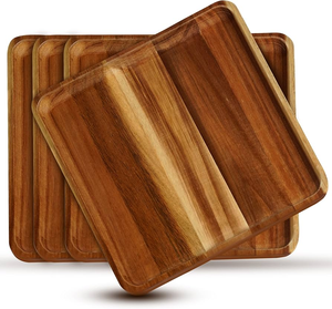 Plato de Madera Apto para Lavavajillas para Uso en Hoteles, Restaurantes y Hogares, Diseño Minimalista, Platos de Madera Pulida - Product Image 4