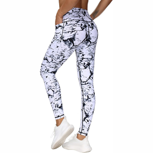 Pantalon de yoga taille haute pour femme avec poches, effet ventre plat, respirant, séchage rapide, écologique, leggings de fitness - Product Image 3