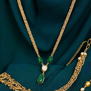 Brass Gold Tone <b>Fashion</b> <b>Necklace</b> Set-Elegant Design Jewelry - Product Image 3