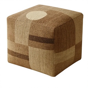 Exclusive Designer Handcrafted Canvas Leather Indian <b>Pouf</b> Design <b>Pouf</b> & Ottoman Design Country Style - Product Image 1