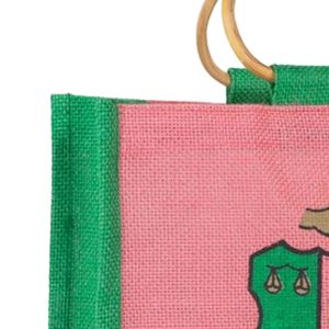 Pink Green Jute Purse Handmade Tote Bag Fashion Handbag Natural Fiber Shopping Bag Casual Women Carry Bag Eco Friendly Accessory - Product Image 5